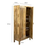 Schrank Mango Massivholz 187cm Massivholzschrank Kleiderschrank Mehrzweckschrank – Ansicht 3