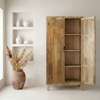 Schrank Mango Massivholz 180cm Massivholzschrank Kleiderschrank Mehrzweckschrank – Ansicht 1