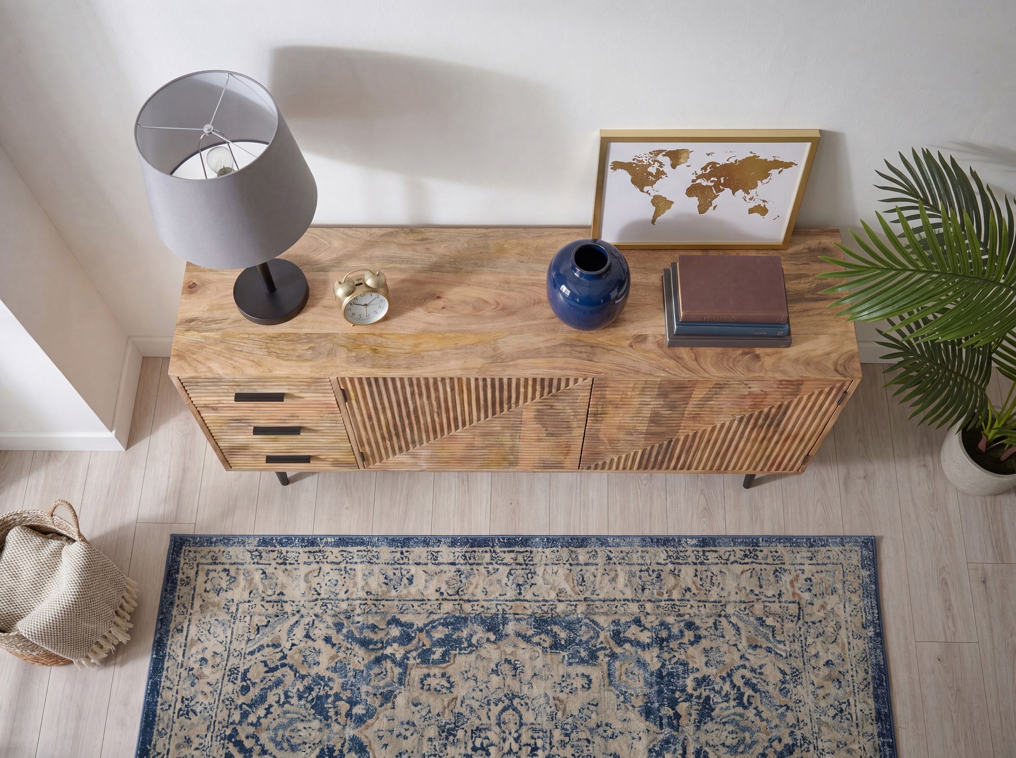 Sideboard Massivholz 160cm Kommode Anrichte Standschrank mit Türen Schubladen – Ansicht 5