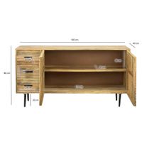 Sideboard Massivholz 160cm Kommode Anrichte Standschrank mit Türen Schubladen – Ansicht 3