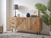 Sideboard Massivholz 160cm Kommode Anrichte Standschrank mit Türen Schubladen – Ansicht 4