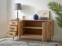 Sideboard Massivholz 160cm Kommode Anrichte Standschrank mit Türen Schubladen – Ansicht 2