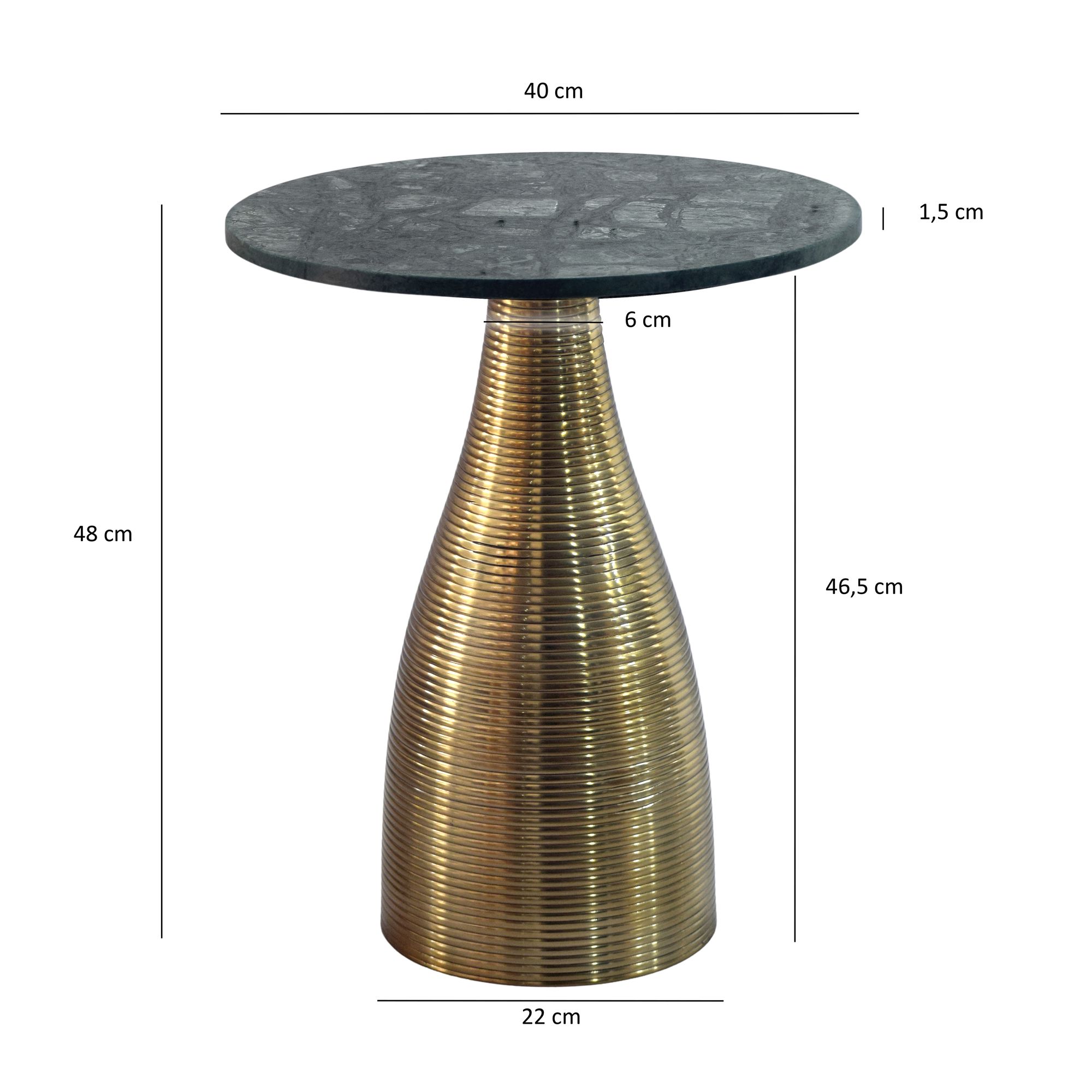 Beistelltisch 40 cm Alu Metall Couchtisch Wohnzimmertisch Marmor Platte Rund – Ansicht 3