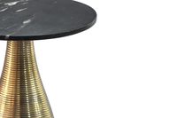 Beistelltisch 40 cm Alu Metall Couchtisch Wohnzimmertisch Marmor Platte Rund – Ansicht 5