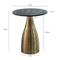 Beistelltisch 40 cm Alu Metall Couchtisch Wohnzimmertisch Marmor Platte Rund – Ansicht 3