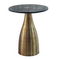 Beistelltisch 40 cm Alu Metall Couchtisch Wohnzimmertisch Marmor Platte Rund – Ansicht 6