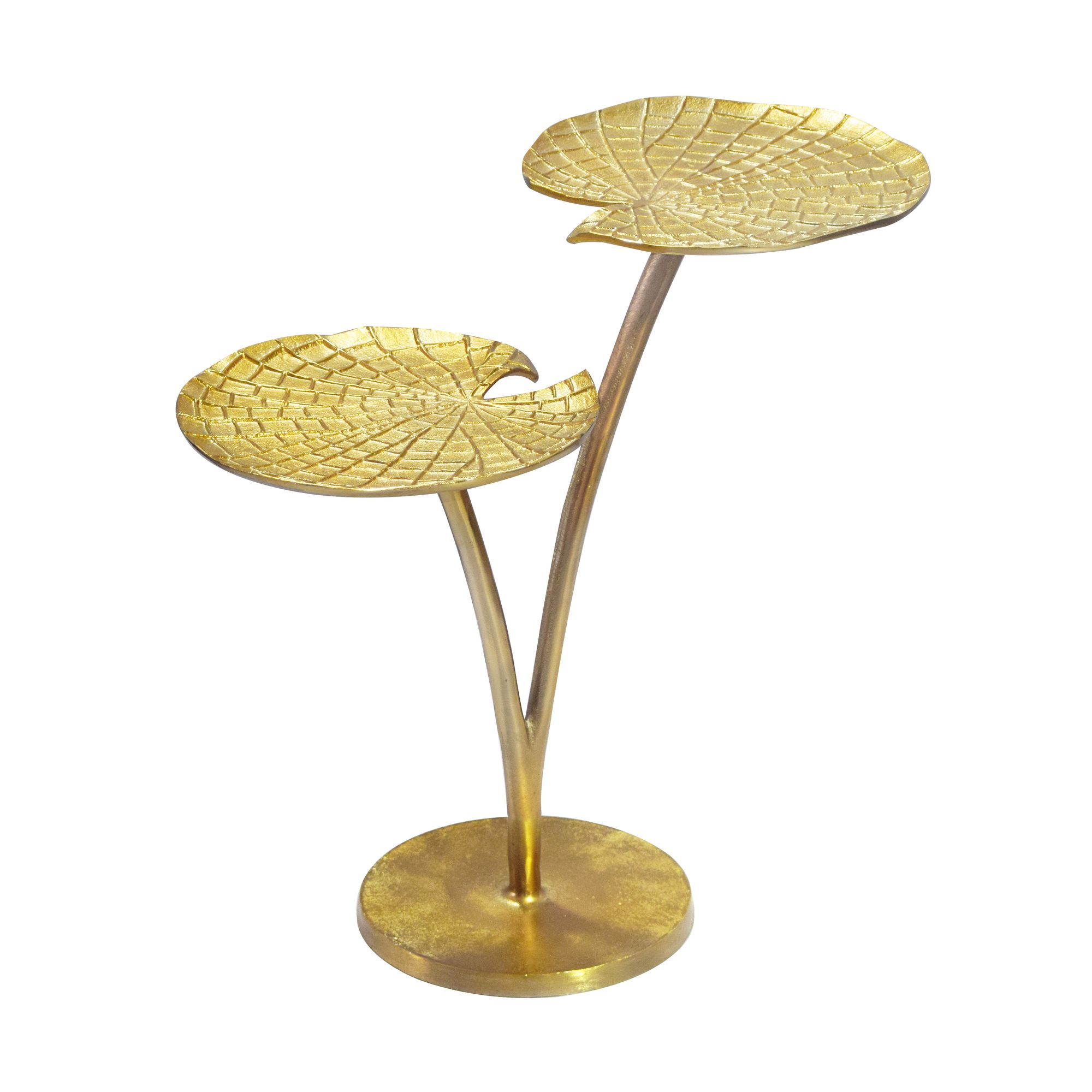 FineBuy Beistelltisch Seerosenblatt Gold 57cm Aluminium Tisch - Design Anstelltisch Alu Modern Rund - Wohnzimmertisch Metall - Metalltisch Dekotisch Couchtisch Handmade | Farbe: Gold FineBuy Beistelltisch Seerosenblatt Gold 57cm Aluminium Tisch - Design Anstelltisch Alu Modern Rund - Wohnzimmertisch Metall - Metalltisch Dekotisch Couchtisch Handmade | Farbe: Gold