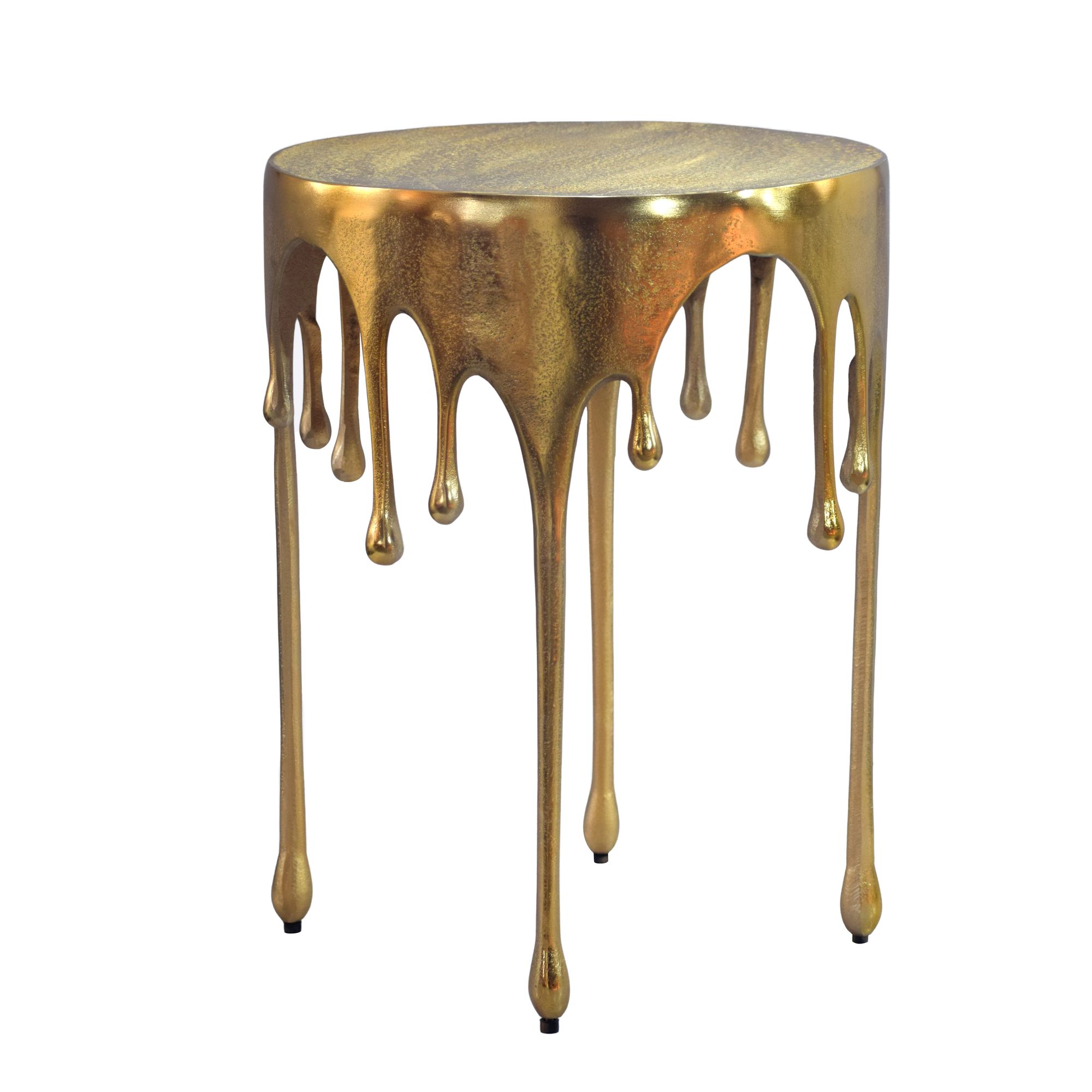 FineBuy Beistelltisch 43cm Aluminium Tisch Rund - Design Anstelltisch Alu Modern - Wohnzimmertisch Metall Tropfen - Metalltisch Dekotisch Couchtisch Handmade | Farbe: Gold FineBuy Beistelltisch 43cm Aluminium Tisch Rund - Design Anstelltisch Alu Modern - Wohnzimmertisch Metall Tropfen - Metalltisch Dekotisch Couchtisch Handmade | Farbe: Gold
