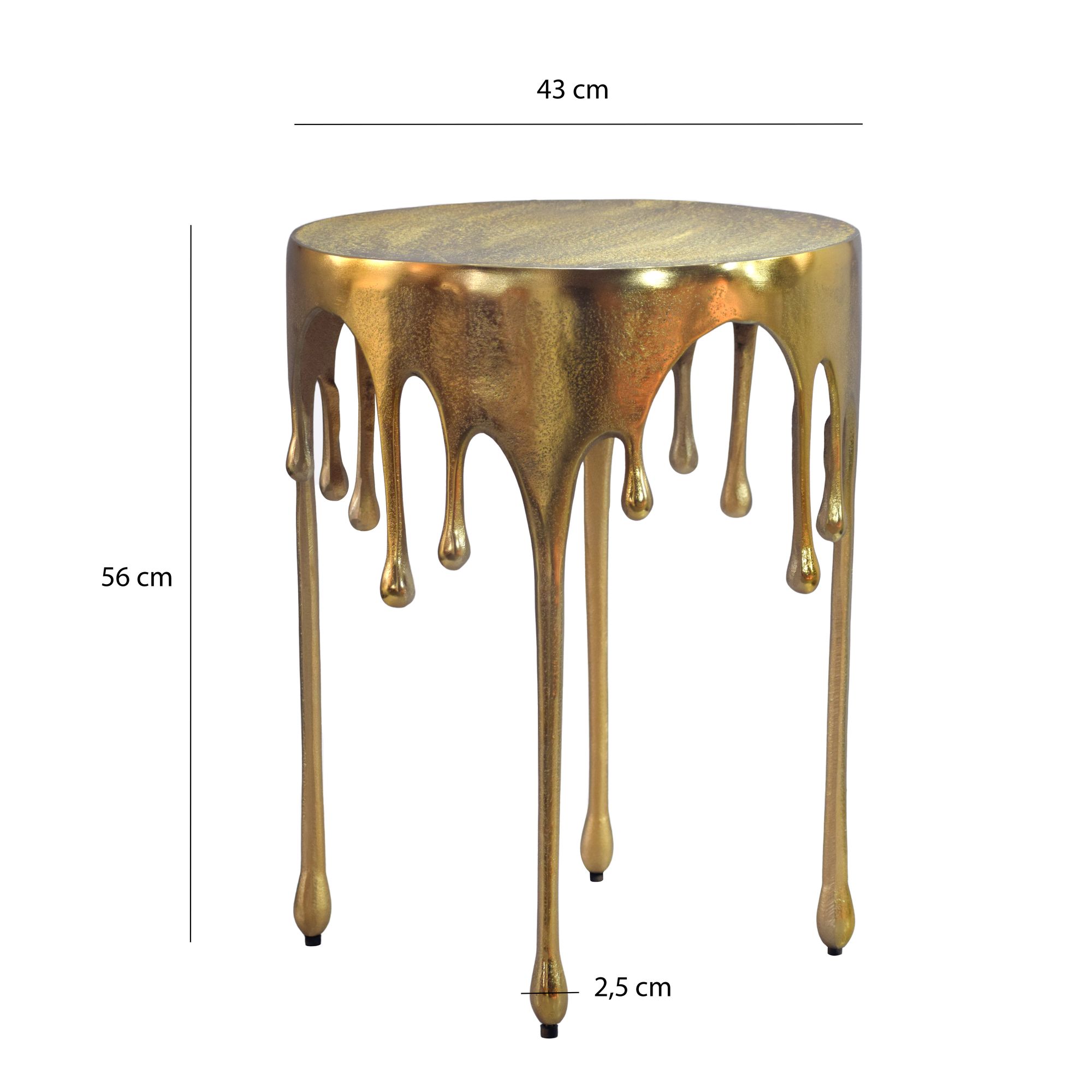 FineBuy Beistelltisch 43cm Aluminium Tisch Rund - Design Anstelltisch Alu Modern - Wohnzimmertisch Metall Tropfen - Metalltisch Dekotisch Couchtisch Handmade | Farbe: Gold FineBuy Beistelltisch 43cm Aluminium Tisch Rund - Design Anstelltisch Alu Modern - Wohnzimmertisch Metall Tropfen - Metalltisch Dekotisch Couchtisch Handmade | Farbe: Gold