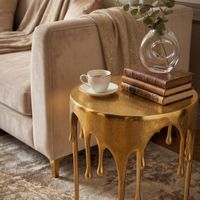 Beistelltisch 43cm Alu Anstelltisch Tropfen Wohnzimmertisch Couchtisch Rund – Ansicht 5