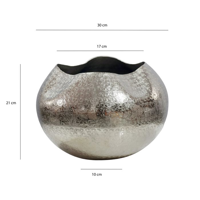 Vase Tischvase 30cm Aluminium Alu Blumenvase Wohndeko Rund Metall Handmade Deko – Maßzeichnung
