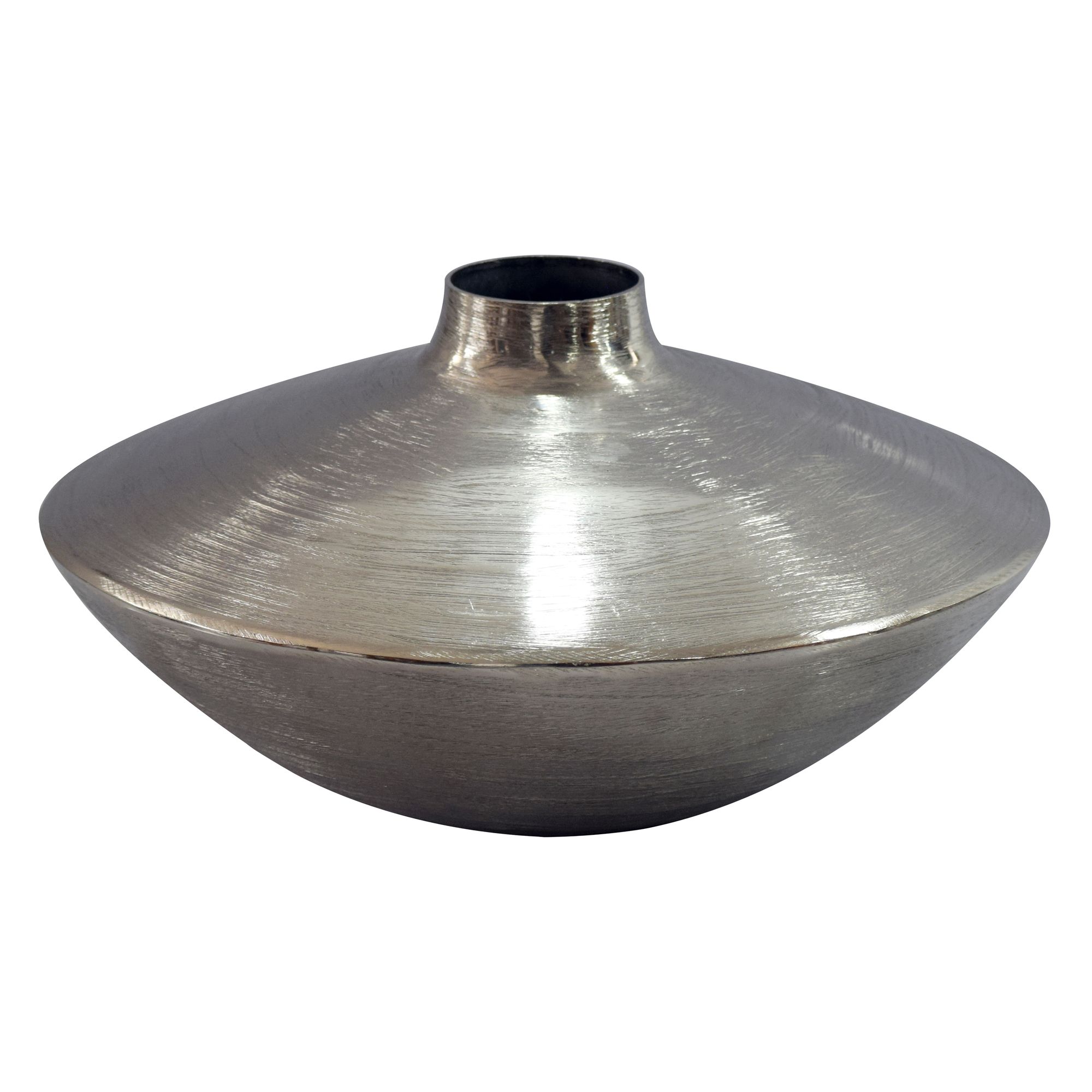 Vase Tischvase 35cm Aluminium Alu Blumenvase Wohndeko Rund Handmade Deko Metall – Ansicht 6