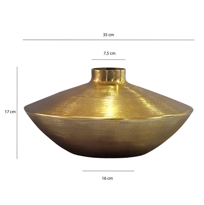 Vase Tischvase 35cm Aluminium Alu Blumenvase Wohndeko Rund Handmade Deko Metall – Maßzeichnung