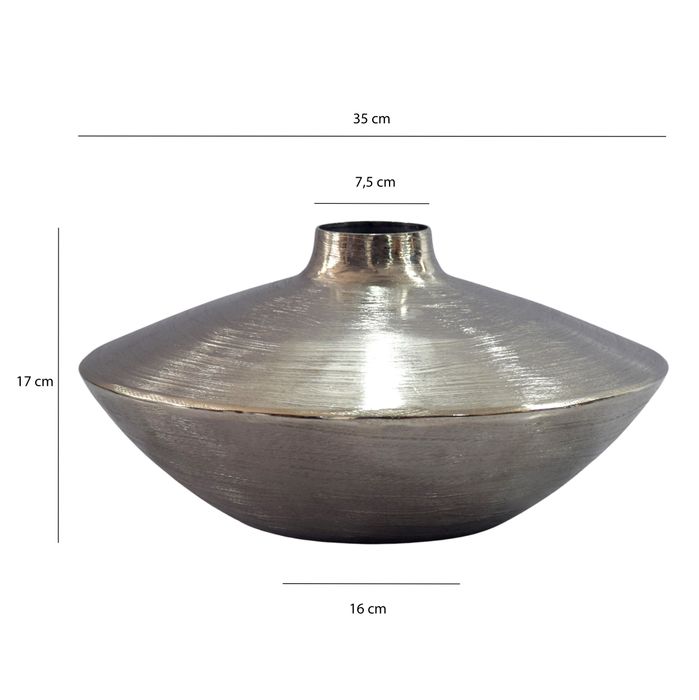 Vase Tischvase 35cm Aluminium Alu Blumenvase Wohndeko Rund Handmade Deko Metall – Maßzeichnung