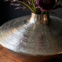 Vase Tischvase 35cm Aluminium Alu Blumenvase Wohndeko Rund Handmade Deko Metall – Ansicht 5