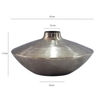 Vase Tischvase 35cm Aluminium Alu Blumenvase Wohndeko Rund Handmade Deko Metall – Ansicht 3