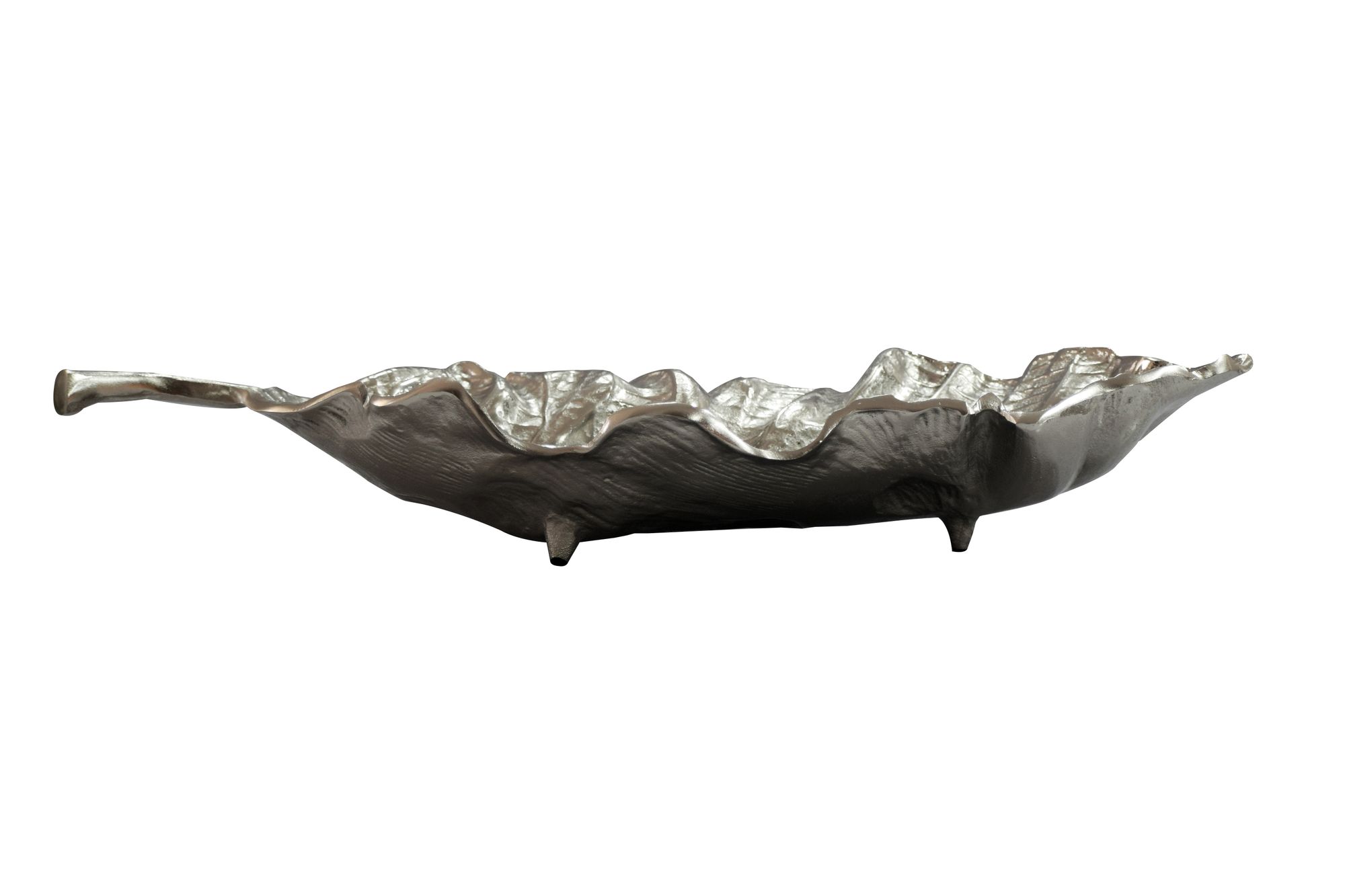 Dekoschale Blatt Aluminium Schale 67cm Tischdeko Alu Metall Wohnaccessoire Lang – Ansicht 5