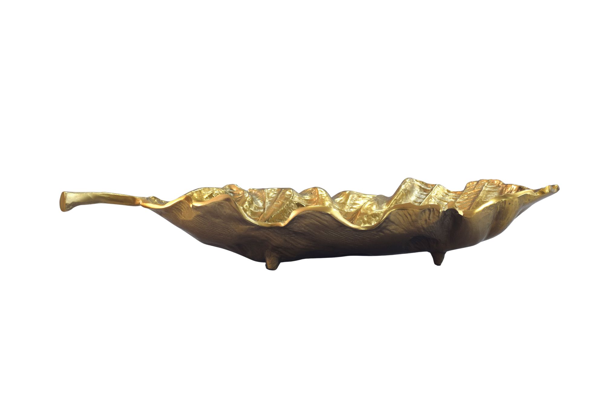 Dekoschale Blatt Aluminium Schale 67cm Tischdeko Alu Metall Wohnaccessoire Lang – Ansicht 5