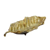 Dekoschale Blatt Aluminium Schale 67cm Tischdeko Alu Metall Wohnaccessoire Lang – Ansicht 6