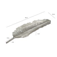 Dekoschale Blatt Aluminium Silber Schale Groß Tischdeko Metall Wohnaccessoire – Ansicht 3