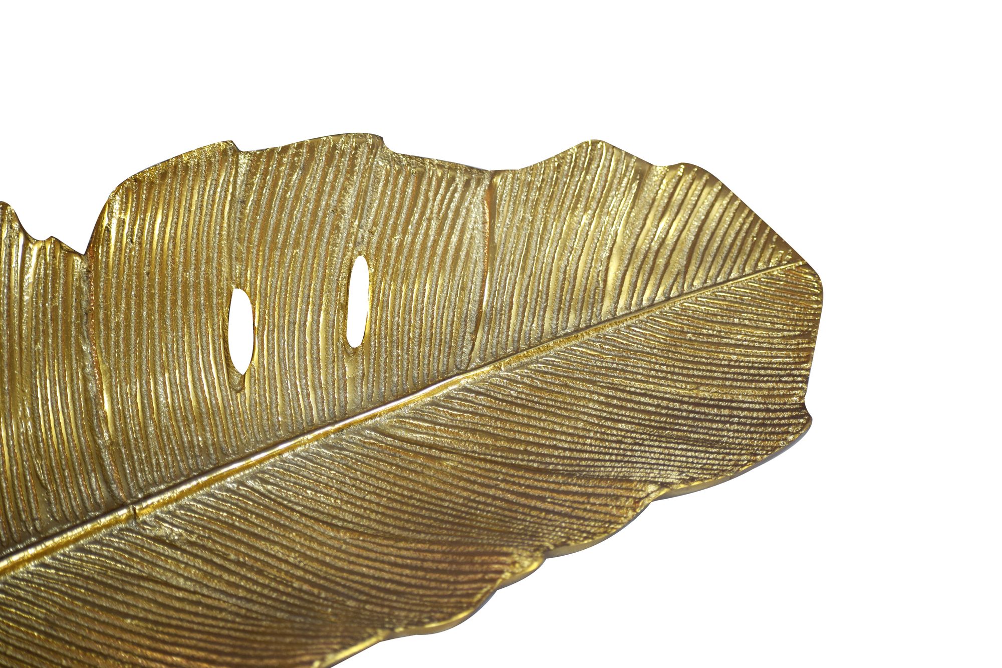 Dekoschale Blatt Aluminium Gold Schale Groß Tischdeko Alu Metall Wohnaccessoire – Ansicht 4