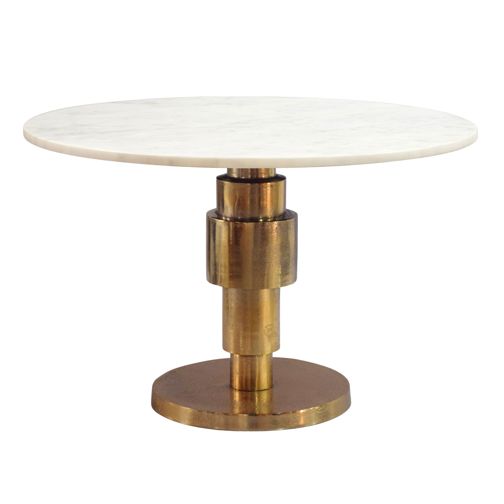 Couchtisch 60cm rund Marmor Wohnzimmertisch Sofatisch Alu Beistelltisch Metall – Ansicht 6