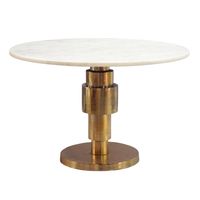 Couchtisch 60cm rund Marmor Wohnzimmertisch Sofatisch Alu Beistelltisch Metall – Ansicht 6