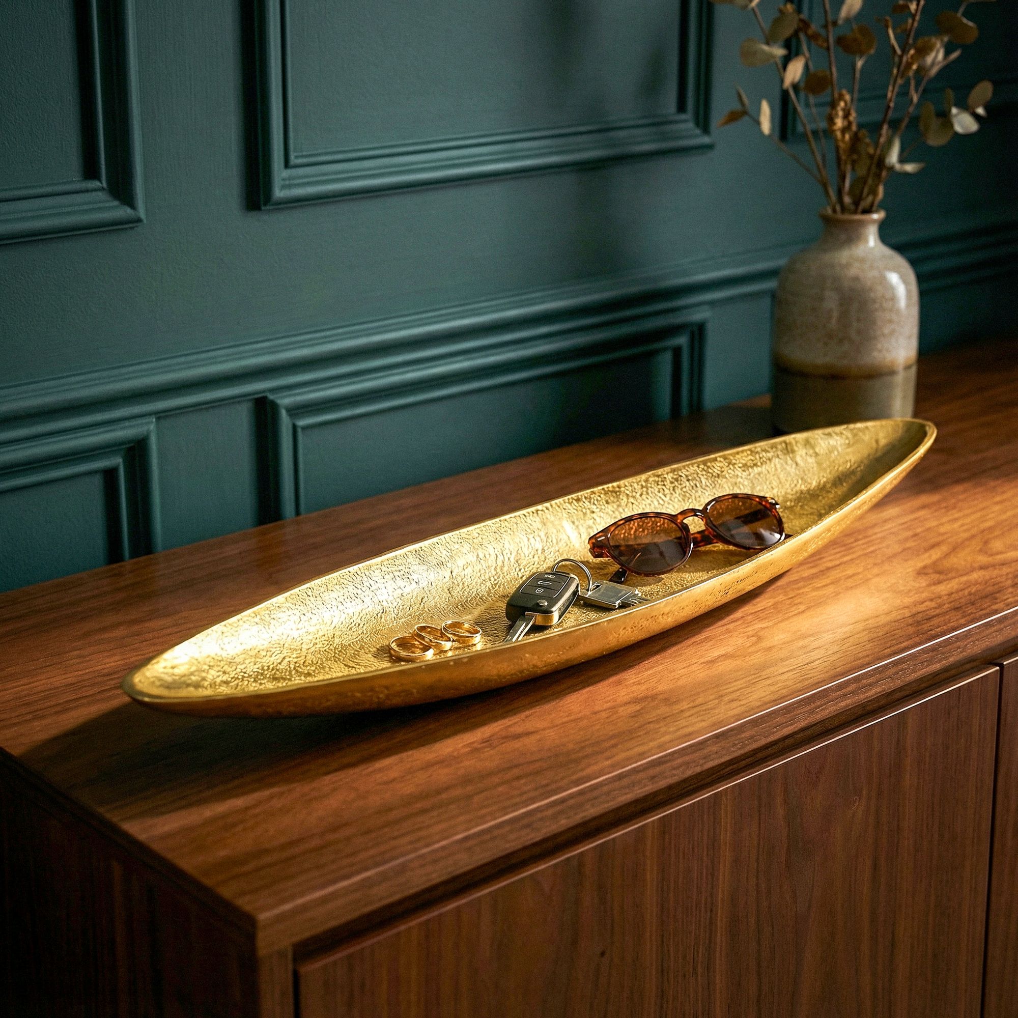 Dekoschale Gold Aluminium Schale Groß Alu Tischdeko Metall Wohnaccessoire Modern – Ansicht 2