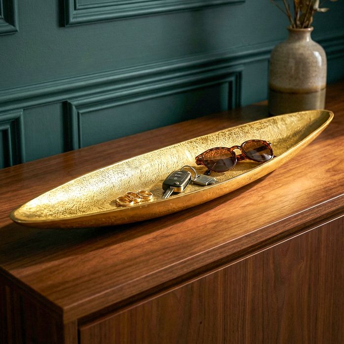 Dekoschale Gold Aluminium Schale Groß Alu Tischdeko Metall Wohnaccessoire Modern