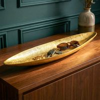 Dekoschale Gold Aluminium Schale Groß Alu Tischdeko Metall Wohnaccessoire Modern – Ansicht 1