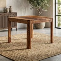 Esstisch Massivholz 80cm Esszimmertisch Sheesham Küchentisch 4 Personen Modern – Ansicht 1