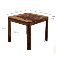Esstisch Massivholz 80cm Esszimmertisch Sheesham Küchentisch 4 Personen Modern – Ansicht 3