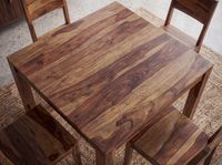 Esstisch Massivholz 80cm Esszimmertisch Sheesham Küchentisch 4 Personen Tisch – Ansicht 5