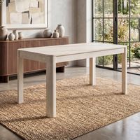Esstisch Massivholz 120cm Esszimmertisch White Wash Küchentisch 6 Personen Tisch – Ansicht 1
