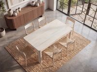 Esstisch Massivholz 120cm Esszimmertisch White Wash Küchentisch 6 Personen Tisch – Ansicht 4
