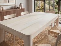Esstisch Massivholz 120cm Esszimmertisch White Wash Küchentisch 6 Personen Tisch – Ansicht 5