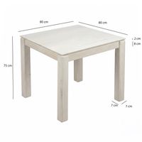 Esstisch Massivholz 80cm Esszimmertisch White Wash Küchentisch 4 Personen Tisch – Ansicht 3