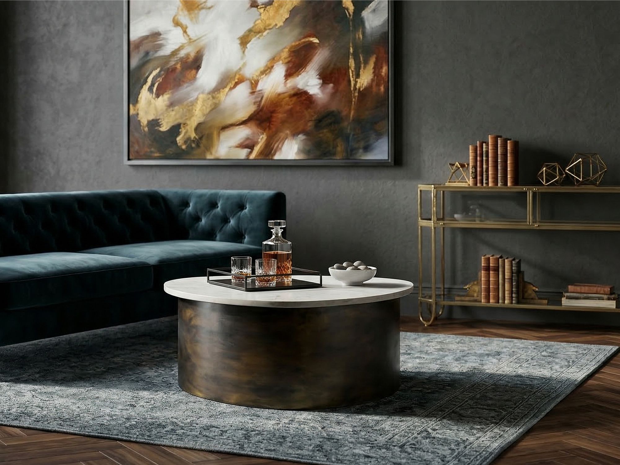 FineBuy Couchtisch 63cm mit weißer Marmor Tischplatte - Wohnzimmertisch Alu organische Form - Sofatisch Aluminium modern - Design Beistelltisch Metallgestell Handmade | Farbe: Gold FineBuy Couchtisch 63cm mit weißer Marmor Tischplatte - Wohnzimmertisch Alu organische Form - Sofatisch Aluminium modern - Design Beistelltisch Metallgestell Handmade | Farbe: Gold