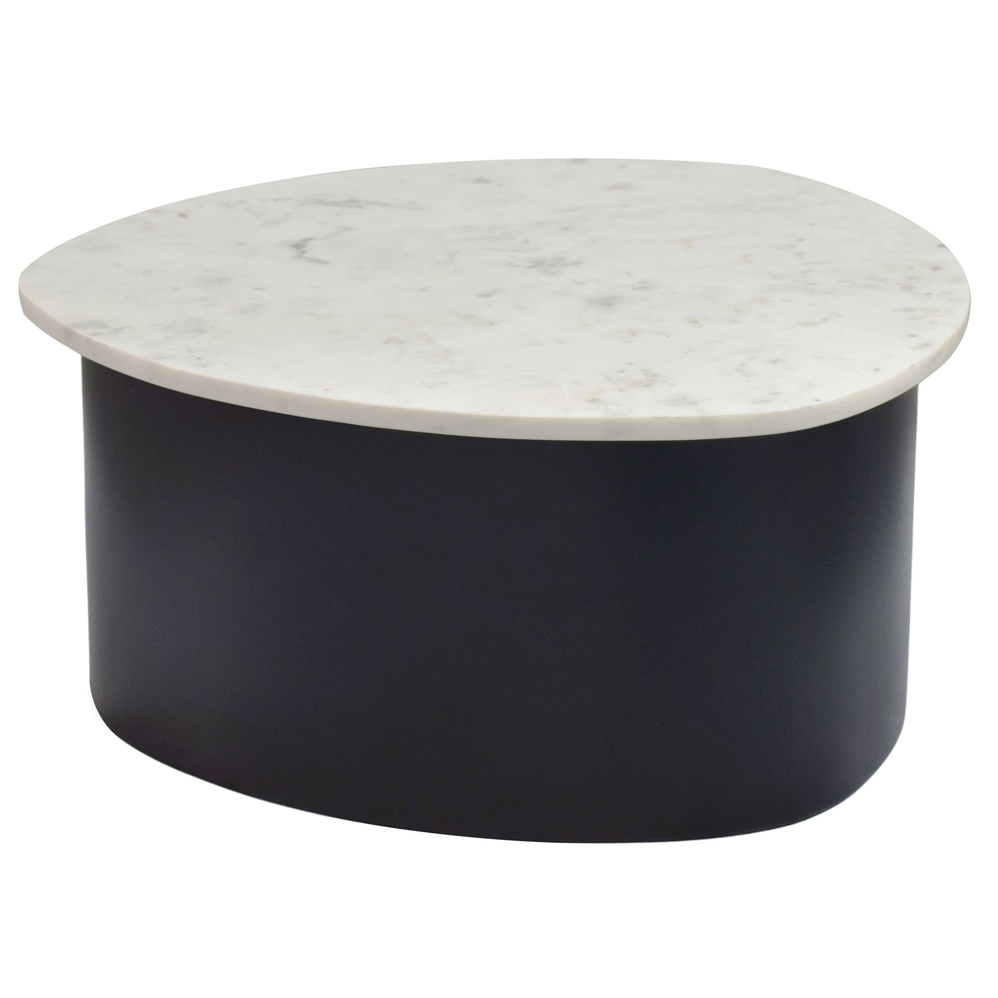 Couchtisch 63cm Marmor Weiß Wohnzimmertisch Sofatisch Metall Beistelltisch Alu – Ansicht 6