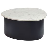 Couchtisch 63cm Marmor Weiß Wohnzimmertisch Sofatisch Metall Beistelltisch Alu – Ansicht 6