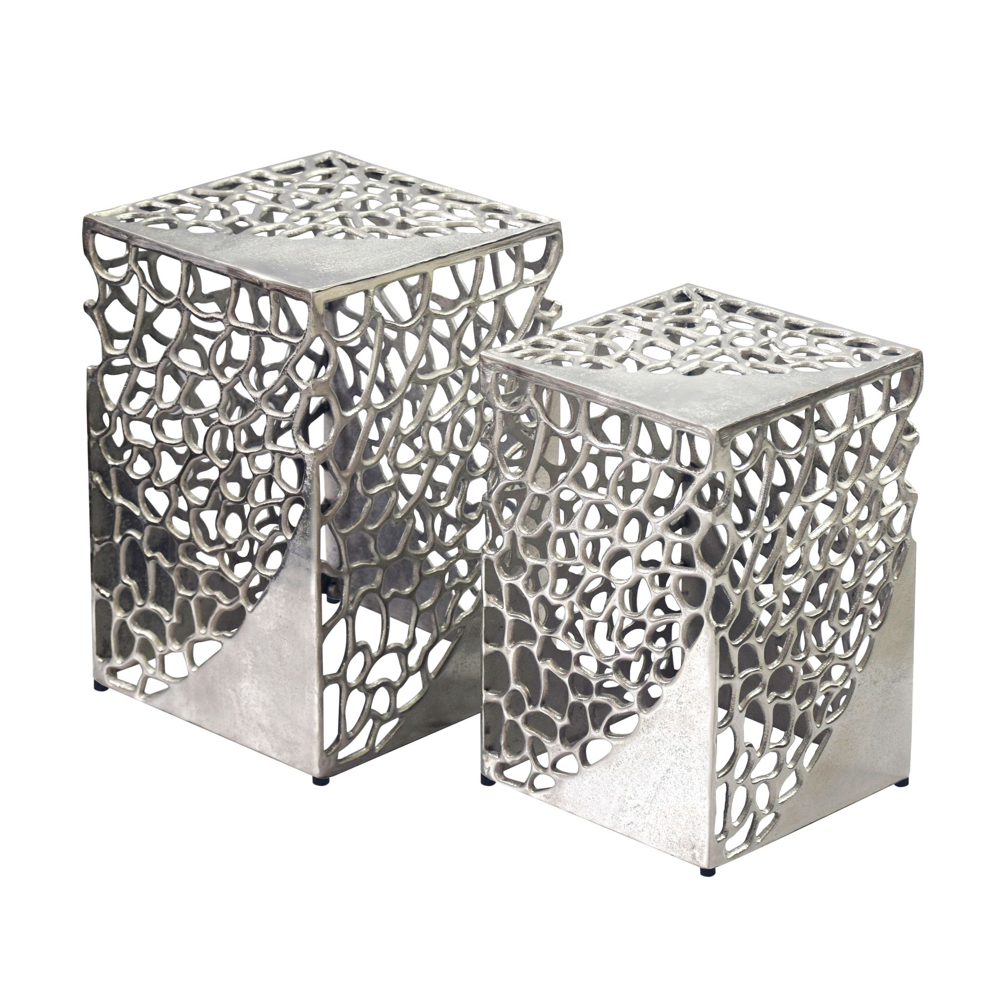 FineBuy 2er Set Beistelltisch Aluminium - Design Couchtisch Set - Metalltisch Wohnzimmertisch modern Alu - Sofatisch quadratisch Metall - Loungetisch Set Satztisch Handmade | Farbe: Gold FineBuy 2er Set Beistelltisch Aluminium - Design Couchtisch Set - Metalltisch Wohnzimmertisch modern Alu - Sofatisch quadratisch Metall - Loungetisch Set Satztisch Handmade | Farbe: Gold