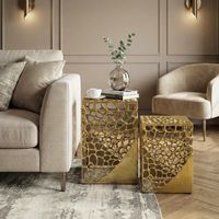 Satztisch 2er Set Beistelltisch Metall Aluminium Couchtisch Wohnzimmertisch Alu – Ansicht 2