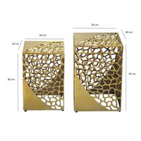 Satztisch 2er Set Beistelltisch Metall Aluminium Couchtisch Wohnzimmertisch Alu – Ansicht 3