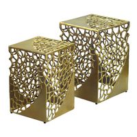 Satztisch 2er Set Beistelltisch Metall Aluminium Couchtisch Wohnzimmertisch Alu – Ansicht 6