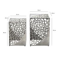 Satztisch 2er Set Beistelltisch Metall Aluminium Couchtisch Wohnzimmertisch Alu – Ansicht 3