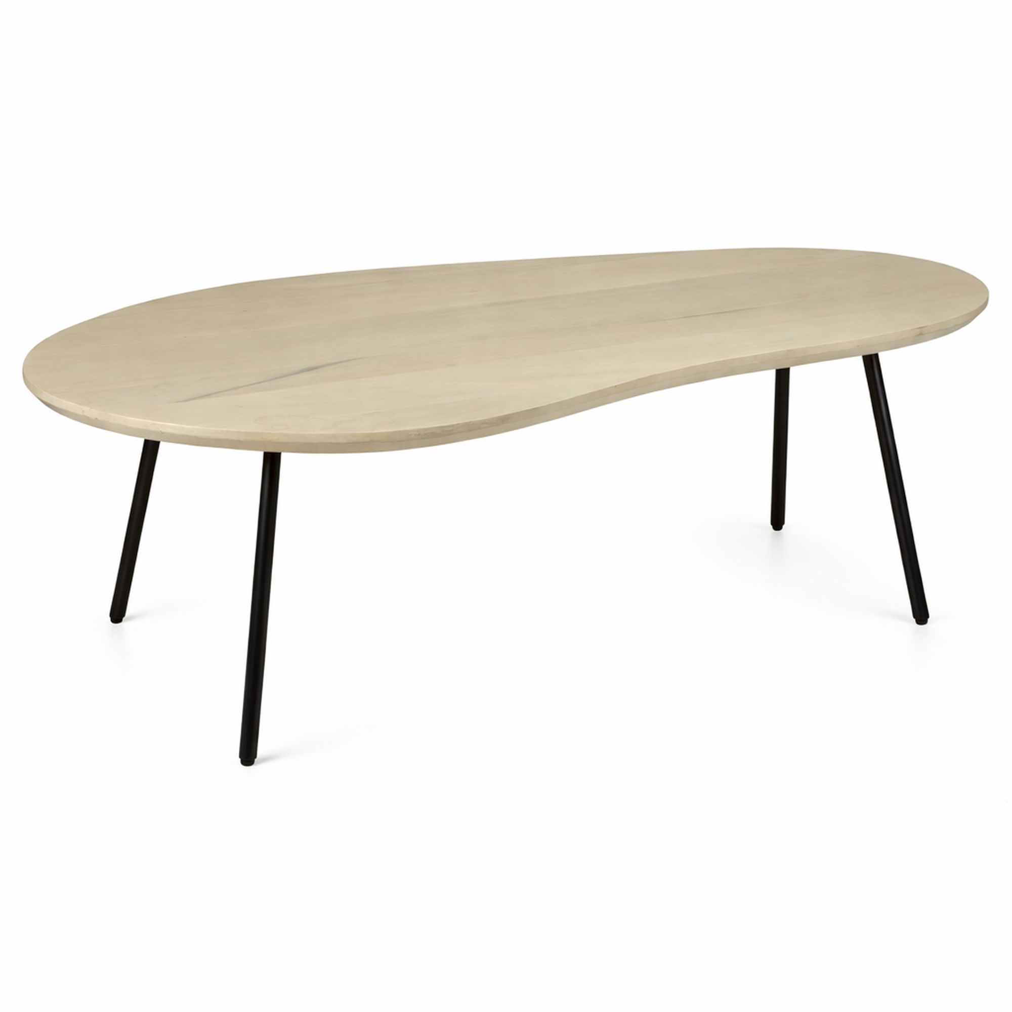 Couchtisch Nierenform 122cm Massivholz white wash Wohnzimmertisch Beistelltisch – Ansicht 6