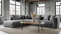 Couchtisch Nierenform 122cm Massivholz white wash Wohnzimmertisch Beistelltisch – Ansicht 2
