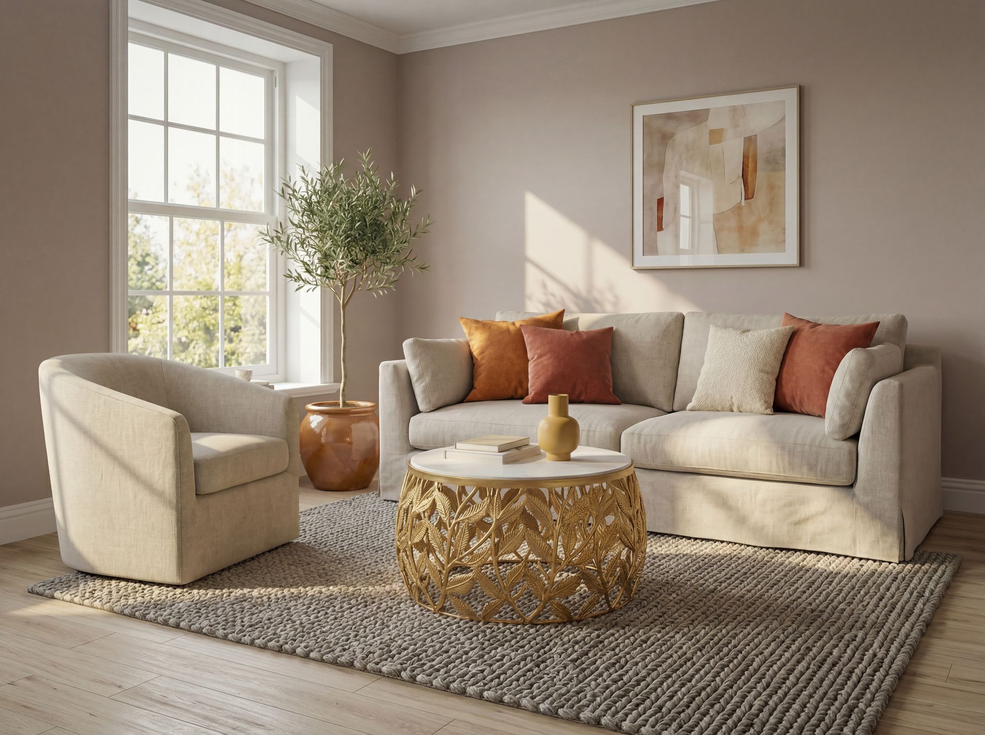 Couchtisch 60cm Marmor Wohnzimmertisch Alu Sofatisch Beistelltisch Rund Modern – Ansicht 2