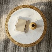 Couchtisch 60cm Marmor Wohnzimmertisch Alu Sofatisch Beistelltisch Rund Modern – Ansicht 4