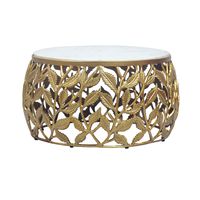 Couchtisch 60cm Marmor Wohnzimmertisch Alu Sofatisch Beistelltisch Rund Modern – Ansicht 6
